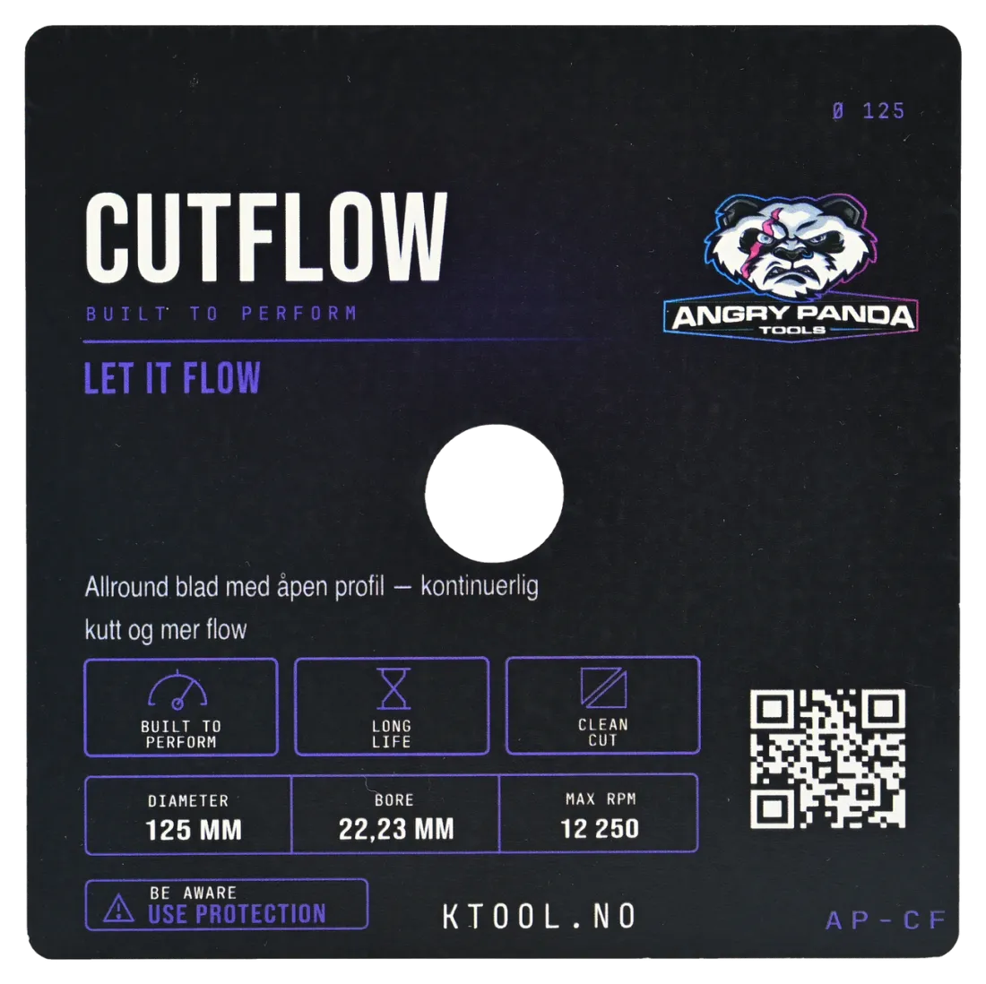 Angry Panda Cutflow — Allround diamantblad for flislegger bakside