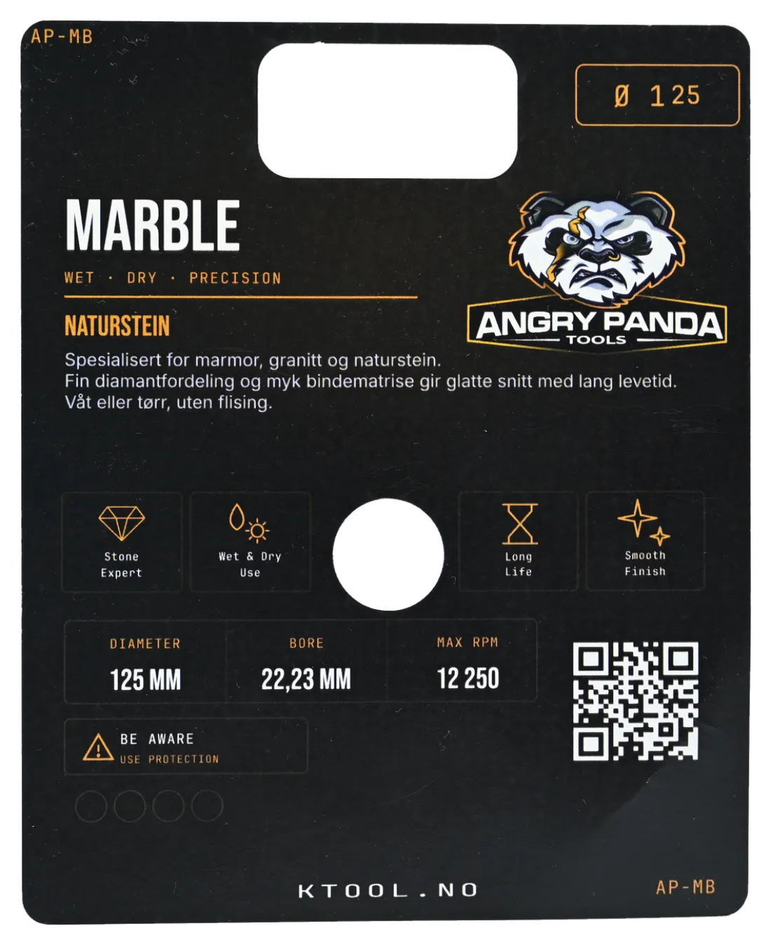 Angry Panda Marble — Diamantblad for marmor og naturstein bakside